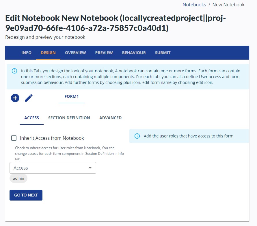 Field Notebook Setup Notebook Creation - FAIMS 3.0 Electronic Field Notebooks
